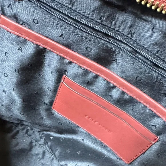 Cole Haan Burgundy Leather Tote with Tassel - Picture 6 of 14